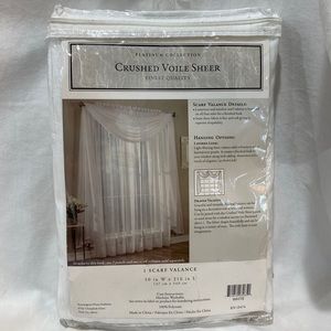 Kensington Home ~ Crushed Voile Scarf Valance 50"x 216" ~ White